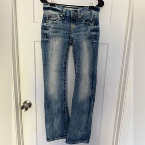 BKE Women's Faded Blue Boot Cut Jeans